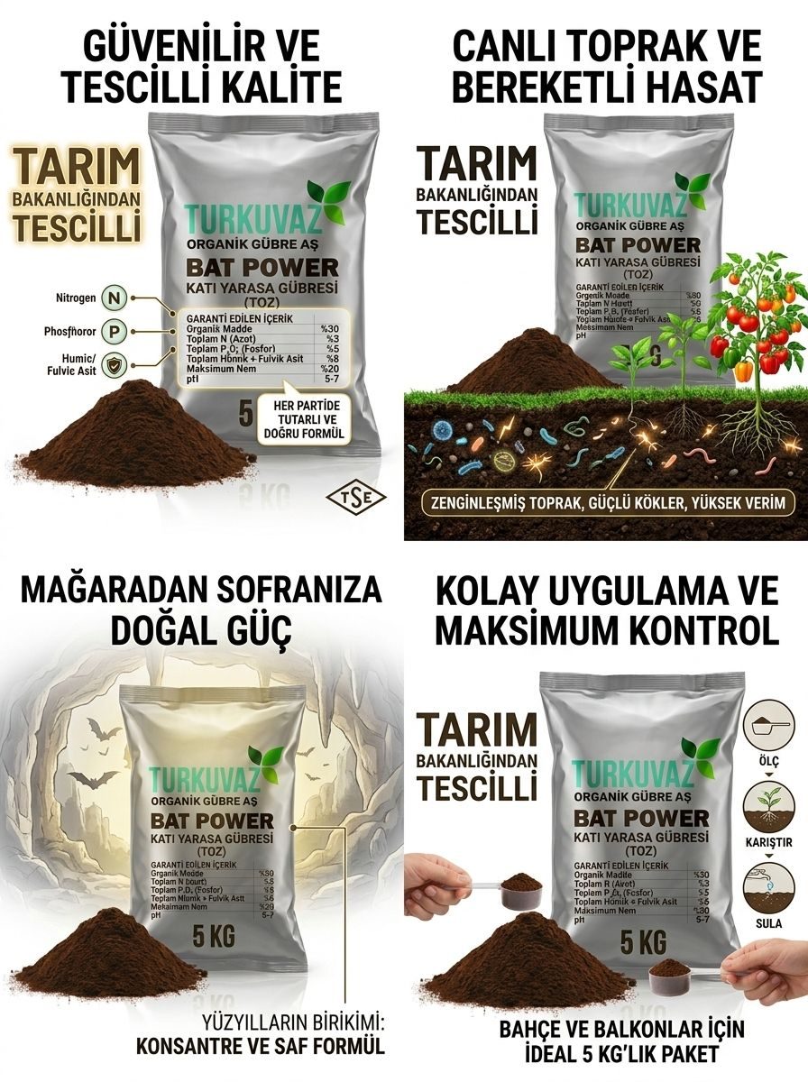Turkuvaz Bat Power Organik Mikron Toz Yarasa Gübresi (Katkısız)
