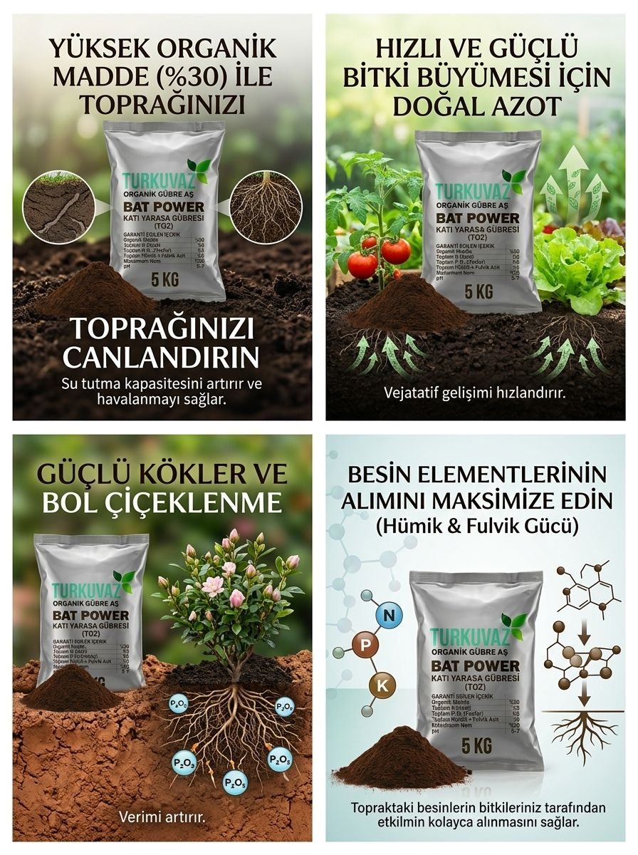 Turkuvaz Bat Power Organik Mikron Toz Yarasa Gübresi (Katkısız)