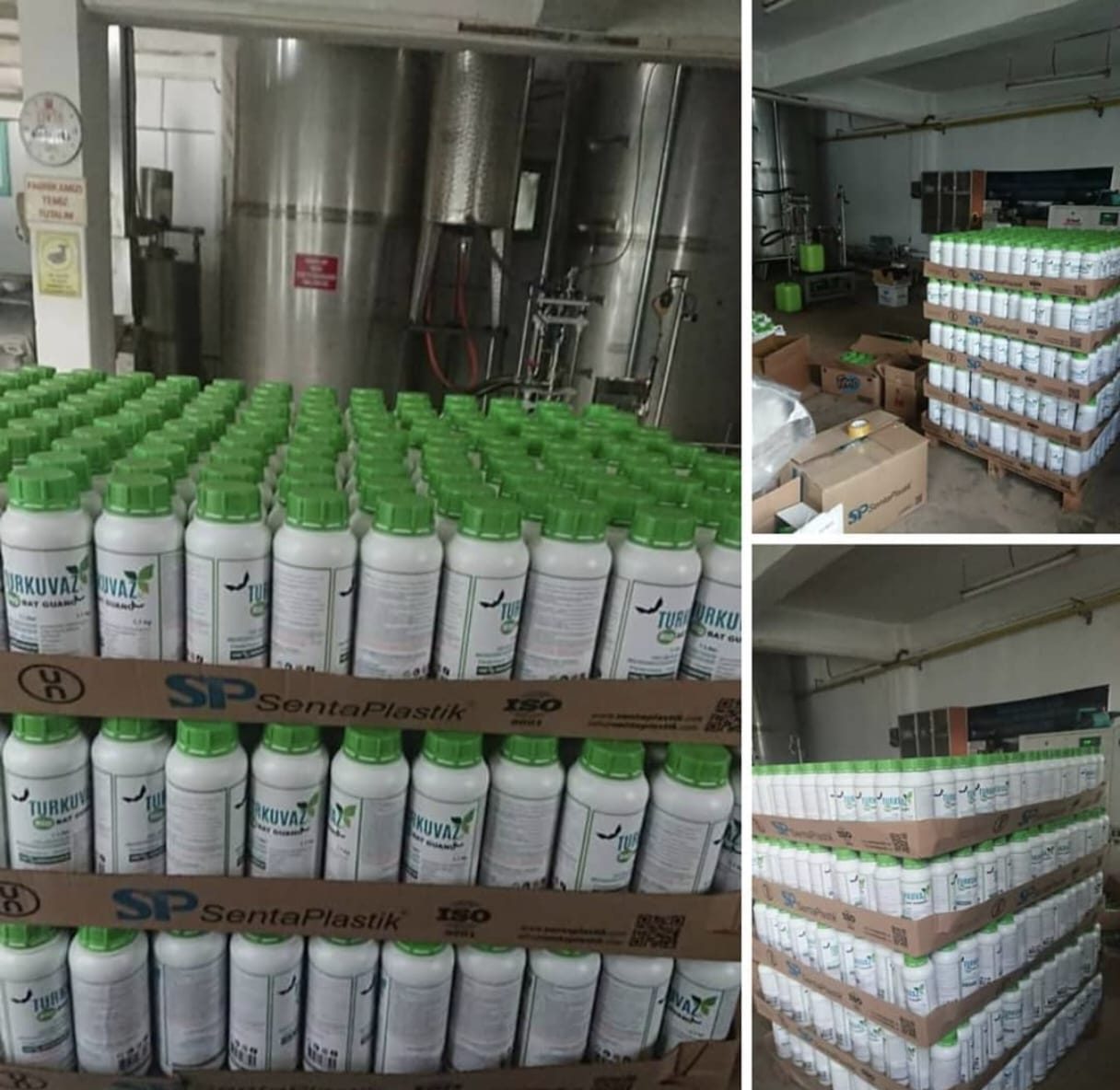Flacons Turkuvaz conditionnés en cartons